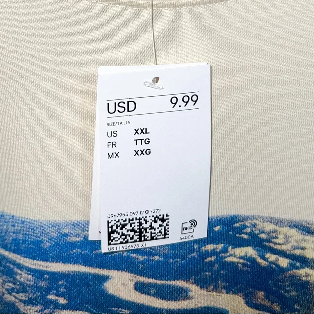 H&M Mens “Connect To Nature” Loose Fit T-Shirt, Size XXL - Picture 4 of 10